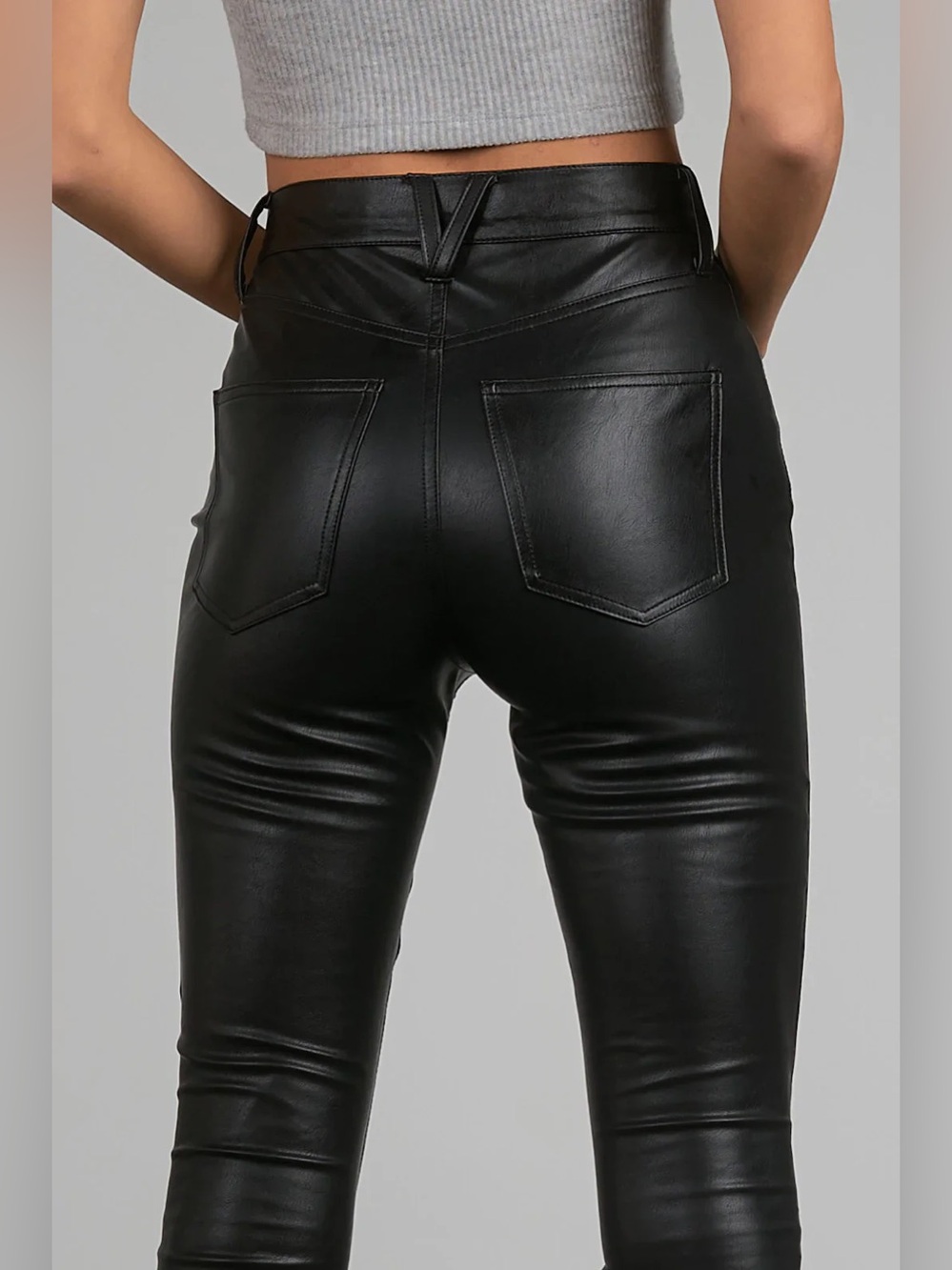 Elan Black Faux Leather Pants